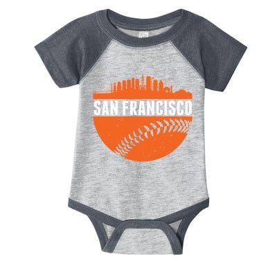 Classic San Francisco Skyline Baseball Infant Baby Jersey Bodysuit