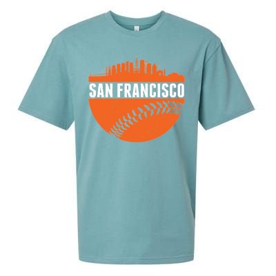 Classic San Francisco Skyline Baseball Sueded Cloud Jersey T-Shirt