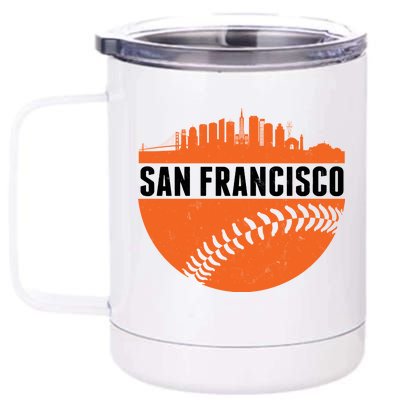 Classic San Francisco Skyline Baseball 12 oz Stainless Steel Tumbler Cup