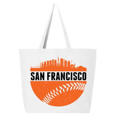 Classic San Francisco Skyline Baseball 25L Jumbo Tote