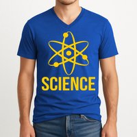 Classic Science Atom Logo V-Neck T-Shirt
