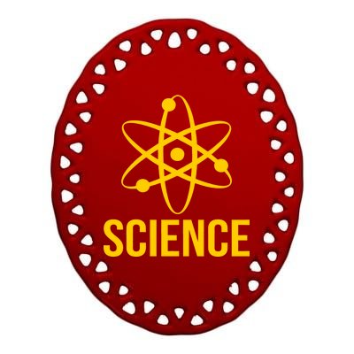 Classic Science Atom Logo Ceramic Oval Ornament