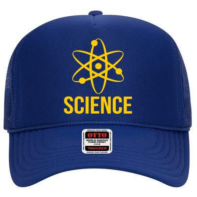 Classic Science Atom Logo High Crown Mesh Back Trucker Hat