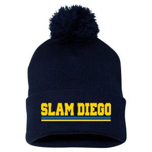 Classic Slam Diego Logo Pom Pom 12in Knit Beanie