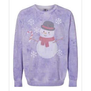 Classic Snowman Ugly Christmas Colorblast Crewneck Sweatshirt