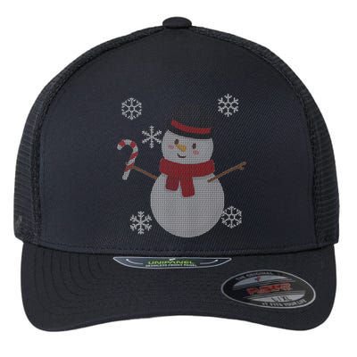 Classic Snowman Ugly Christmas Flexfit Unipanel Trucker Cap