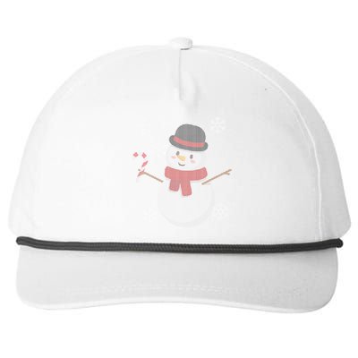 Classic Snowman Ugly Christmas Snapback Five-Panel Rope Hat