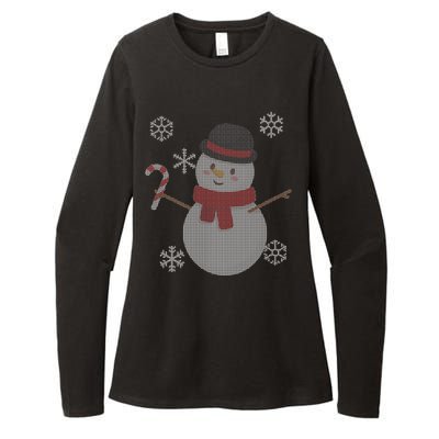 Classic Snowman Ugly Christmas Womens CVC Long Sleeve Shirt