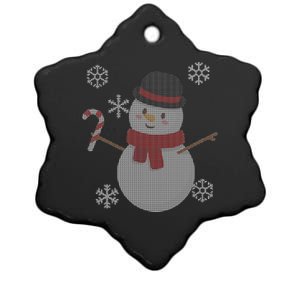 Classic Snowman Ugly Christmas Ceramic Star Ornament