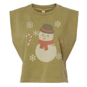 Classic Snowman Ugly Christmas Garment-Dyed Women's Muscle Tee