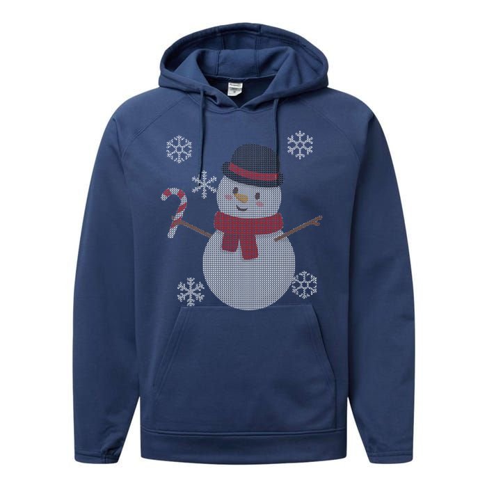 Classic Snowman Ugly Christmas Performance Fleece Hoodie