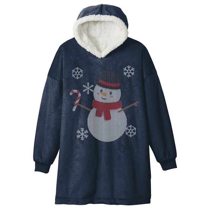 Classic Snowman Ugly Christmas Hooded Wearable Blanket