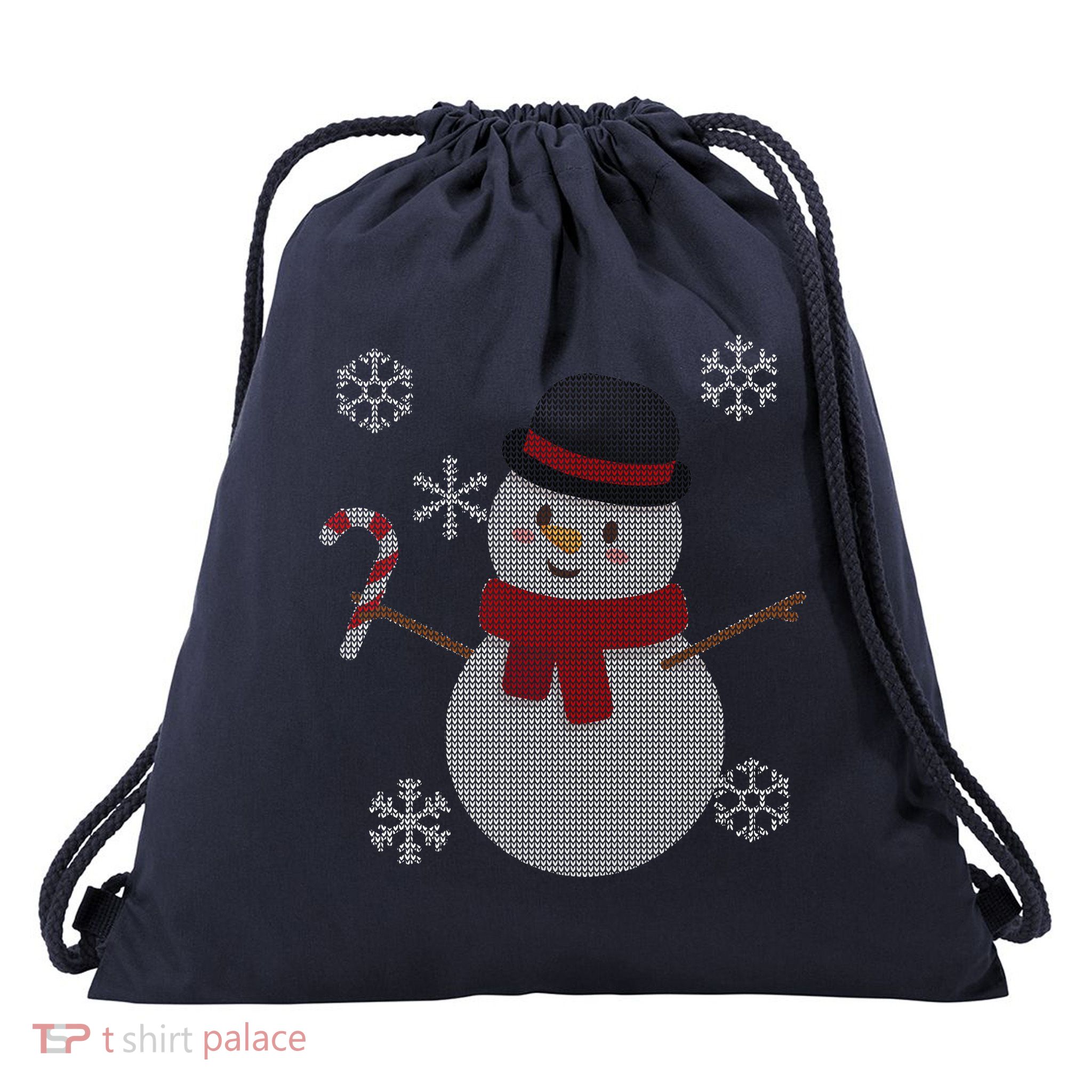 Classic Snowman Ugly Christmas Drawstring Bag