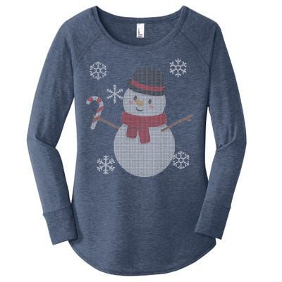 Classic Snowman Ugly Christmas Women's Perfect Tri Tunic Long Sleeve Shirt