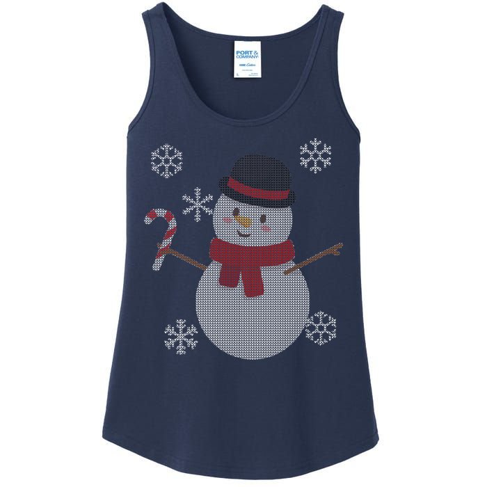 Classic Snowman Ugly Christmas Ladies Essential Tank