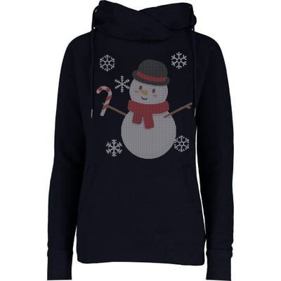 Classic Snowman Ugly Christmas Womens Funnel Neck Pullover Hood