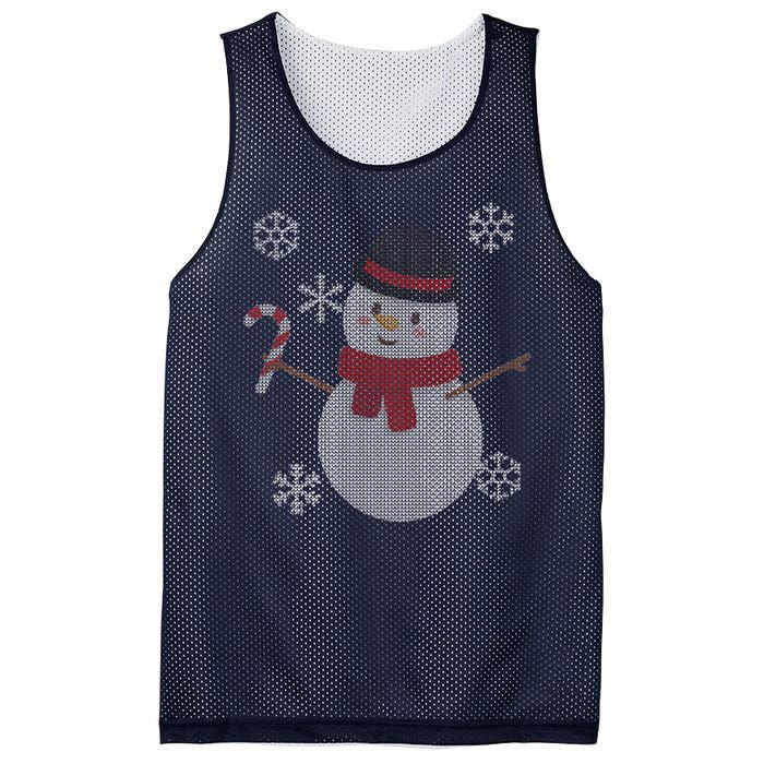 Classic Snowman Ugly Christmas Mesh Reversible Basketball Jersey Tank