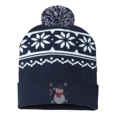 Classic Snowman Ugly Christmas USA-Made Snowflake Beanie