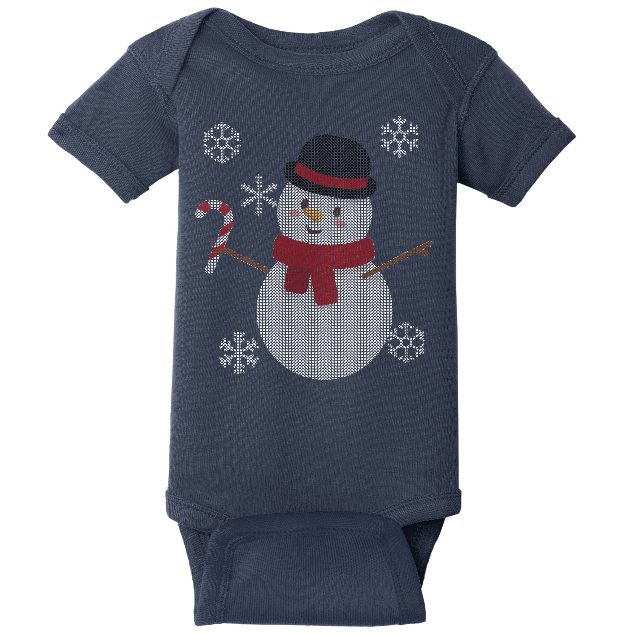 Classic Snowman Ugly Christmas Baby Bodysuit