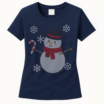 Classic Snowman Ugly Christmas Womens T-Shirt