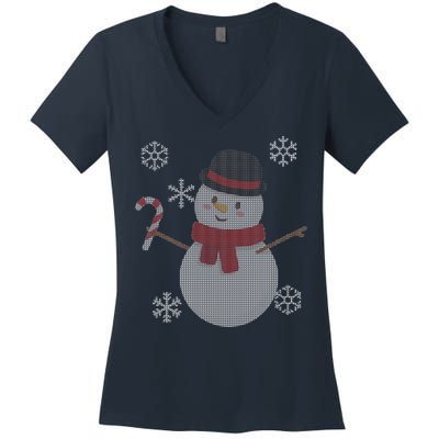 Classic Snowman Ugly Christmas Women's V-Neck T-Shirt