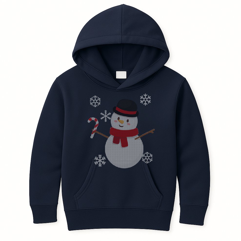 Classic Snowman Ugly Christmas Kids Hoodie