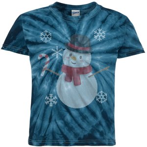 Classic Snowman Ugly Christmas Kids Tie-Dye T-Shirt