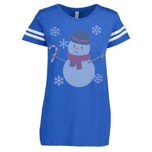 Classic Snowman Ugly Christmas Enza Ladies Jersey Football T-Shirt