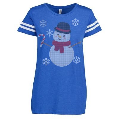 Classic Snowman Ugly Christmas Enza Ladies Jersey Football T-Shirt