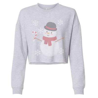 Classic Snowman Ugly Christmas Cropped Pullover Crew