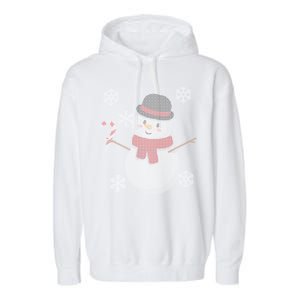 Classic Snowman Ugly Christmas Garment-Dyed Fleece Hoodie