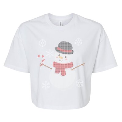 Classic Snowman Ugly Christmas Bella+Canvas Jersey Crop Tee