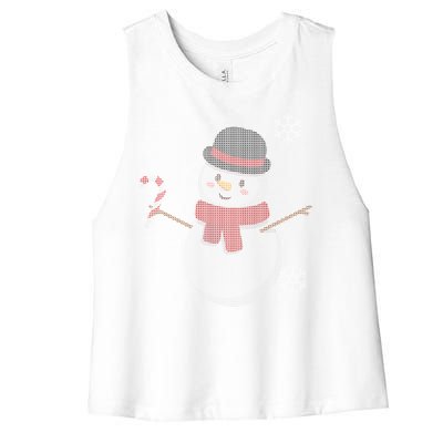 Classic Snowman Ugly Christmas Women's Racerback Cropped Tank