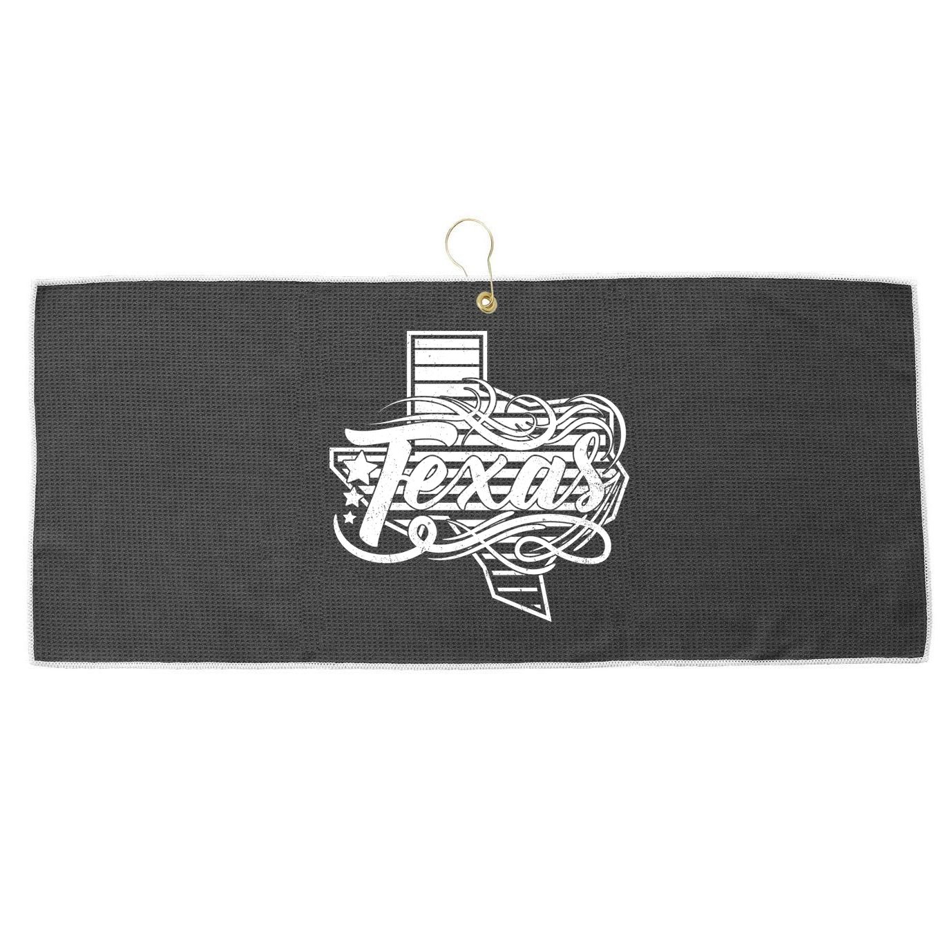 Classic Texas State Large Microfiber Waffle Golf Towel