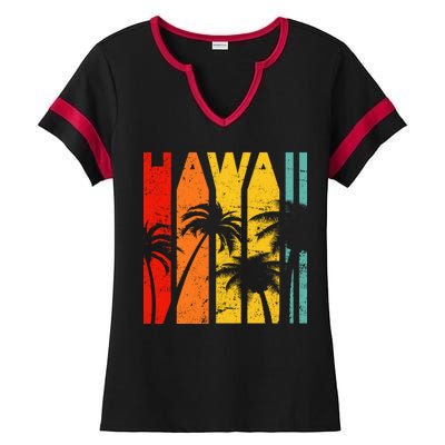 Classic Tropical Hawaii Ladies Halftime Notch Neck Tee