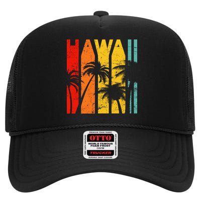 Classic Tropical Hawaii High Crown Mesh Back Trucker Hat