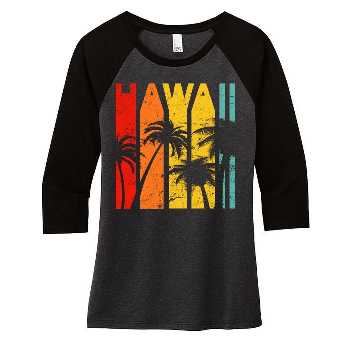 Classic Tropical Hawaii Women's Tri-Blend 3/4-Sleeve Raglan Shirt