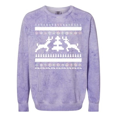 Classic Ugly Christmas Sweater Colorblast Crewneck Sweatshirt