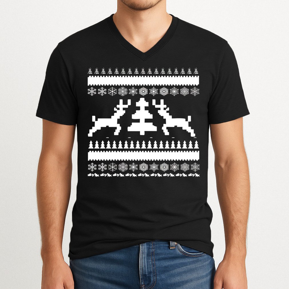 Classic Ugly Christmas Sweater V-Neck T-Shirt