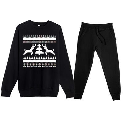 Classic Ugly Christmas Sweater Premium Crewneck Sweatsuit Set