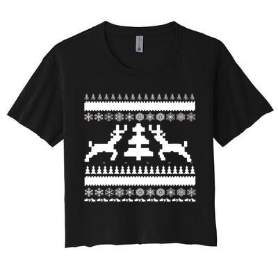 Classic Ugly Christmas Sweater Crop Top