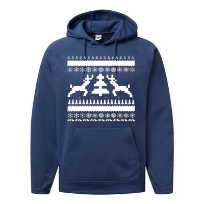 Classic Ugly Christmas Sweater Performance Fleece Hoodie