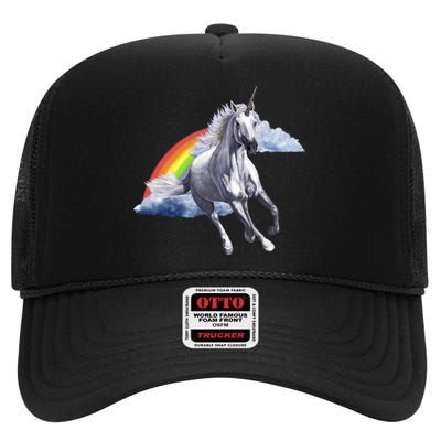 Classic Unicorn Rainbow High Crown Mesh Back Trucker Hat