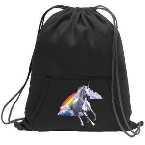 Classic Unicorn Rainbow Sweatshirt Cinch Pack Bag