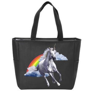 Classic Unicorn Rainbow Zip Tote Bag