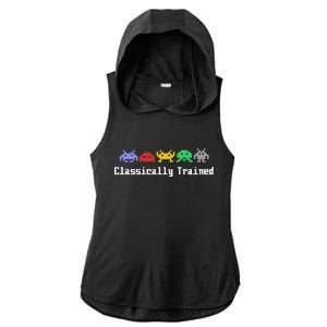 Classically Trained 80's Video Game Aliens Ladies PosiCharge Tri-Blend Wicking Draft Hoodie Tank