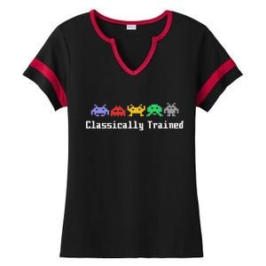 Classically Trained 80's Video Game Aliens Ladies Halftime Notch Neck Tee