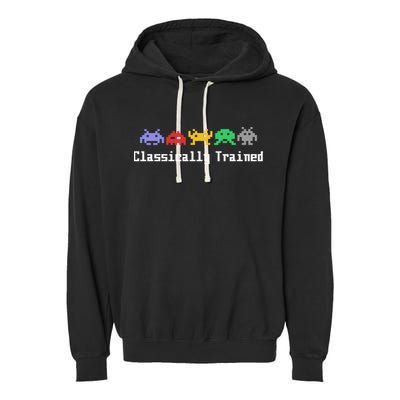 Classically Trained 80's Video Game Aliens Garment-Dyed Fleece Hoodie