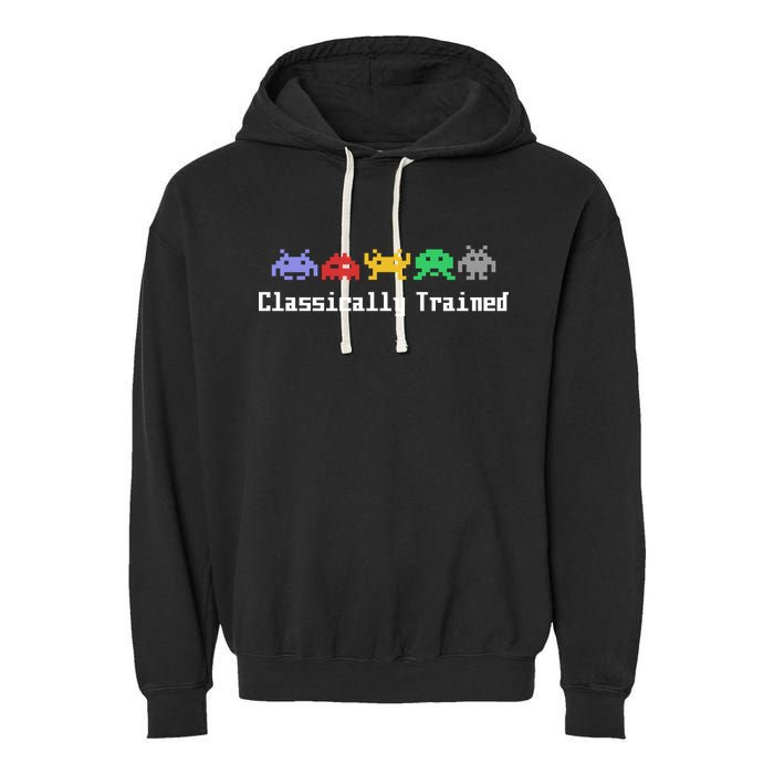 Classically Trained 80's Video Game Aliens Garment-Dyed Fleece Hoodie
