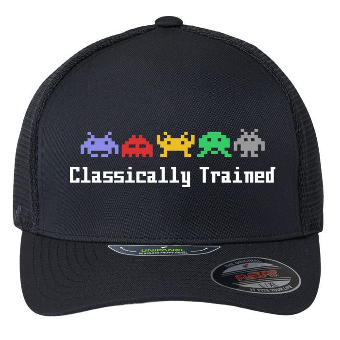 Classically Trained 80's Video Game Aliens Flexfit Unipanel Trucker Cap